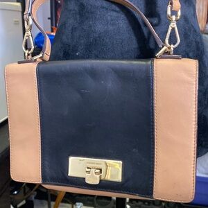 Elegant Black and Tan Shoulder Bag